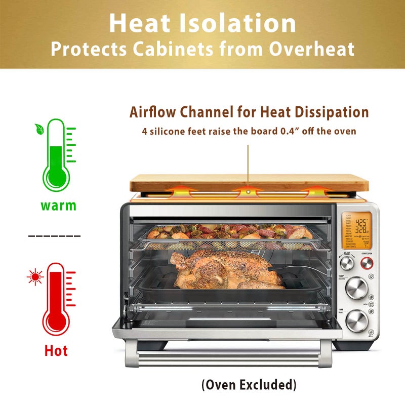 Umilife لوح تقطيع متوافق مع Breville BOV900BSS الفرن الذكي المقلي برو، ملحقات لفرن الحمل الحراري على المنضدة، مع أقدام سيليكون مقاومة للحرارة، يخلق مساحة تخزين، يحمي الخزائن - Image 3
